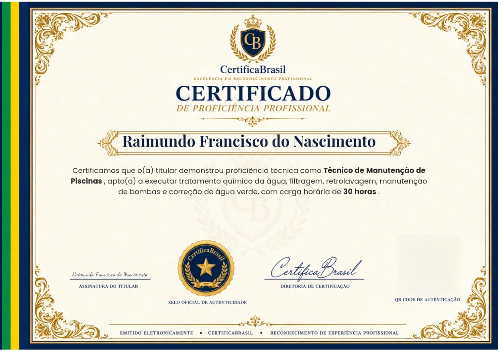 certificado de conhecimentos
